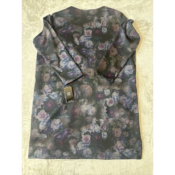 Women’s Clara Sun Woo Floral Dress Dark Purple Black 2 Pockets Plus 1X - Picture 16 of 16
